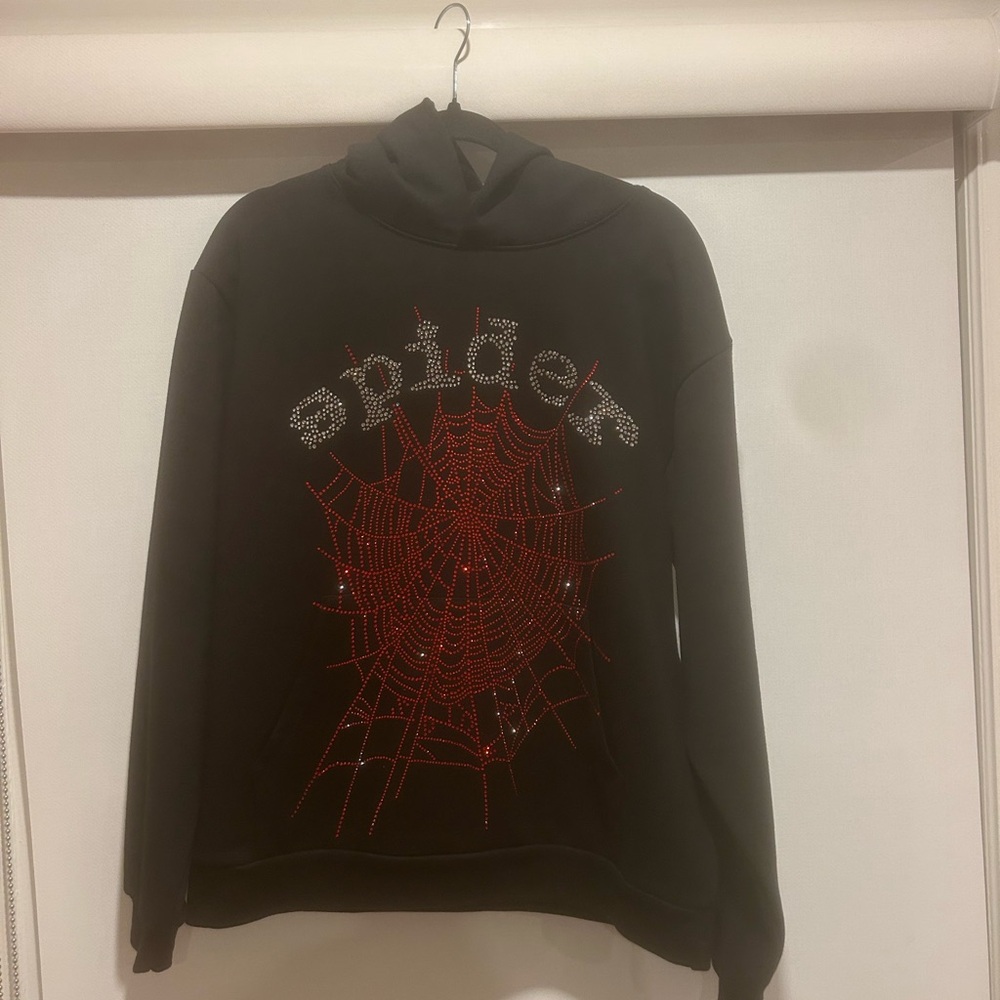 Brand New Sp5der Rhinestone Logo Hoodie (10/10 Condition)